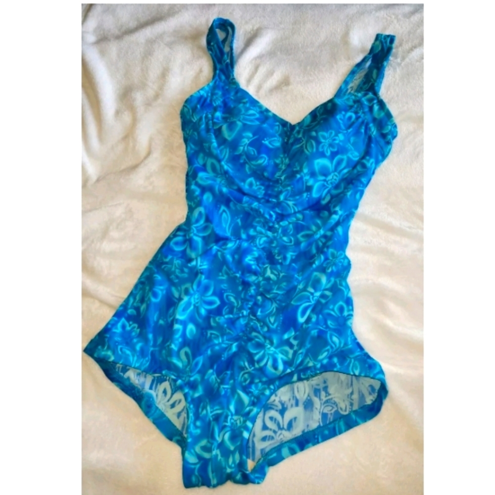 Maxine Swimsuit Blue Floral One Piece